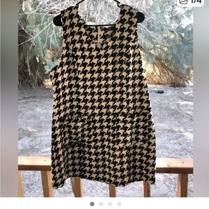 Black & White Houndstooth Sleeveless Dress